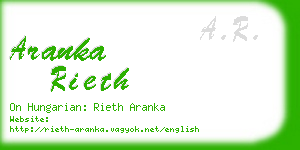 aranka rieth business card